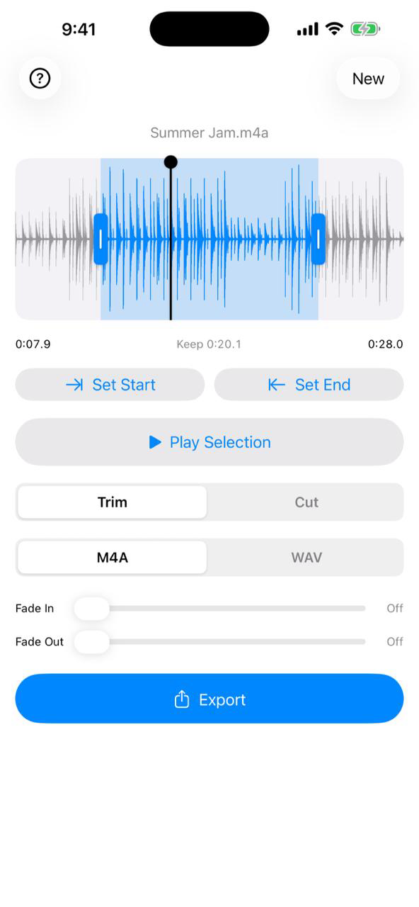 Fade in and out controls